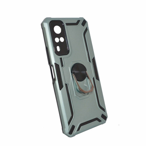 Vivo Y53S 4G Green Cover   Military Grade Protection Built-in Kickstand Car Holder Mobile Phone Case